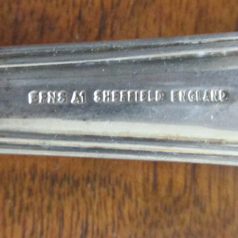 Sheffield Albany pierced table spoon or serving spoon vintage silverplate EPNS
